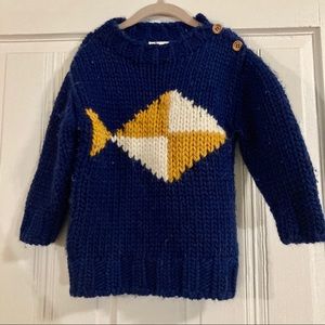 Bobo Choses NWOT wool sweater, fish design